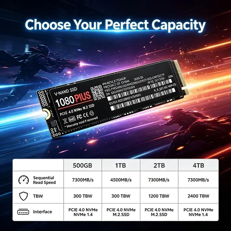 High Speed 100% Original 1080  - M.2 Nvme 4Tb Pcie 4.0 Ssd review and price